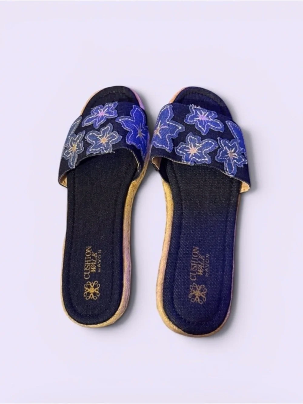 New ~ Avon~ Shoes ~ Cushion Walk ~ Blue Denim ~ Slide Sandals ~ Women’s ~ Size 9